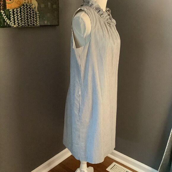 Banana Republic Striped SeerSucker Sheath Dress 👗 ☑️❤️ - Picture 3 of 7